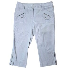 INC International Concepts Capri Pants Zipper Pockets Casual Beige‎ Size 8
